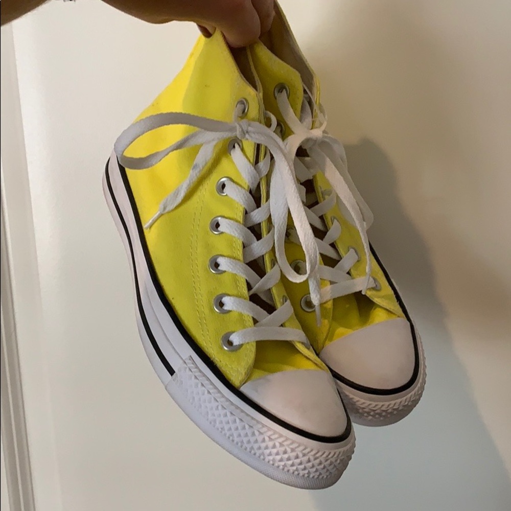 Yellow High Top Converse (NEVER WORN)